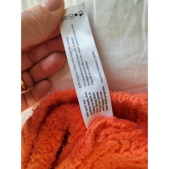 Eileen Fisher Woman Lory Organic Cotton Blend‎ Sweater Orange Textured Sz 1X - Picture 8 of 10